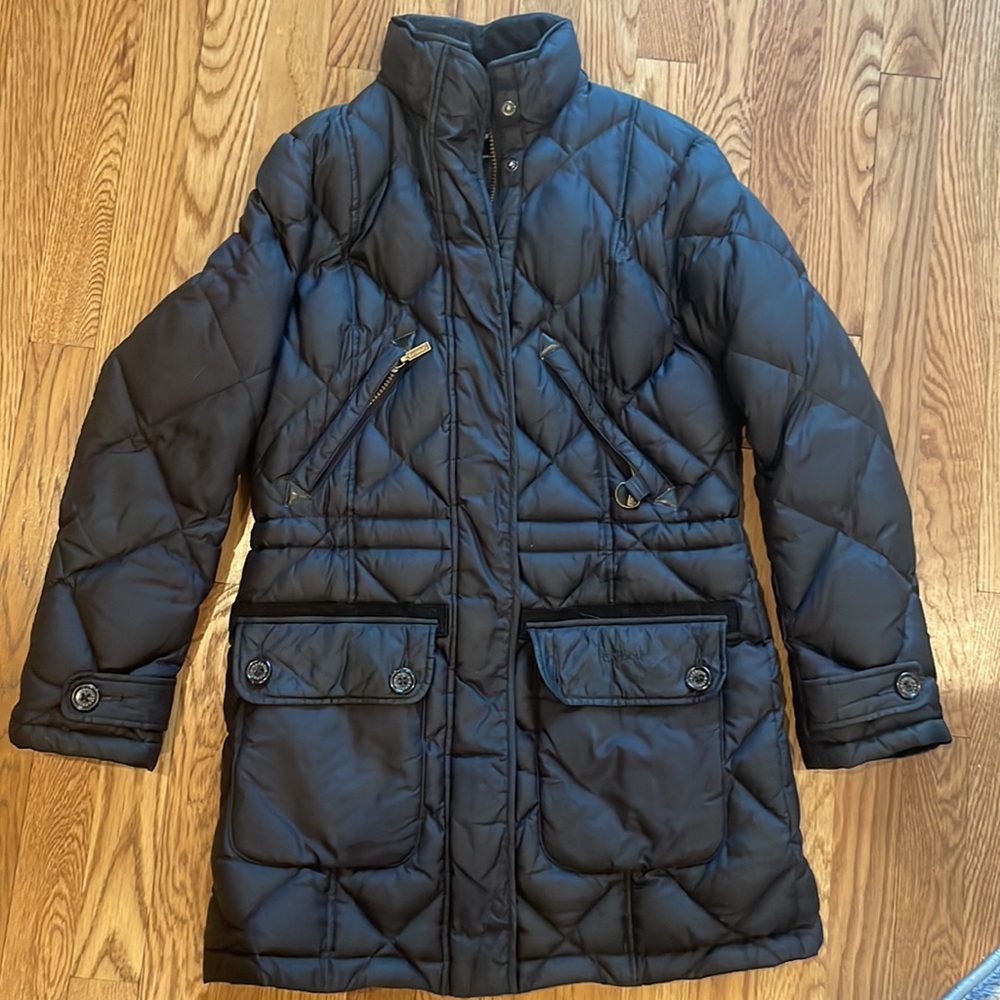100% down black Barbour winter coat